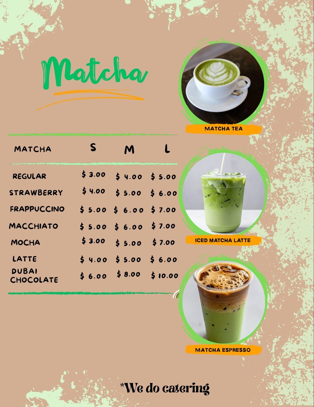 Matcha menu